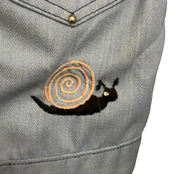 Billy The Kid Embroidered Jean Jacket Youth Size L Snap Closure Western Studded - Picture 9 of 16